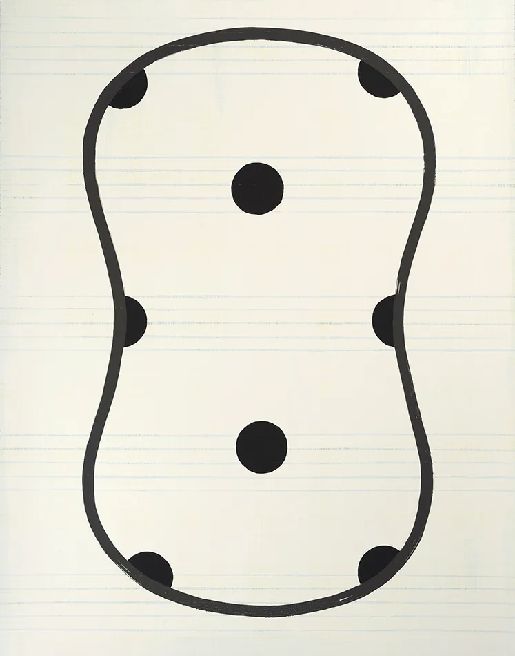 David Band - Bean (1997). Original unique state silkscreen from the Jazz series. Features a stylized, polka-dotted bean. Paper size: 95 x 75 cm.