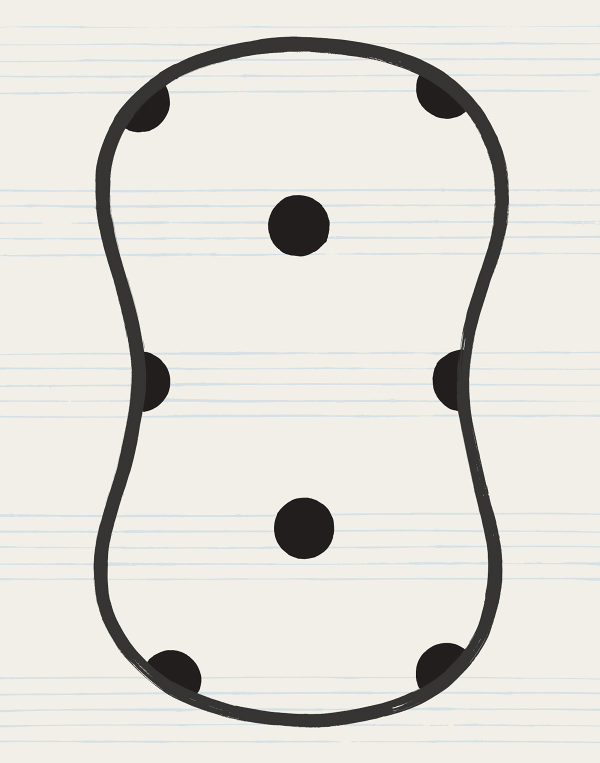 David Band - Bean (1997). Original unique state silkscreen from the Jazz series. Features a stylized, polka-dotted bean. Paper size: 95 x 75 cm.