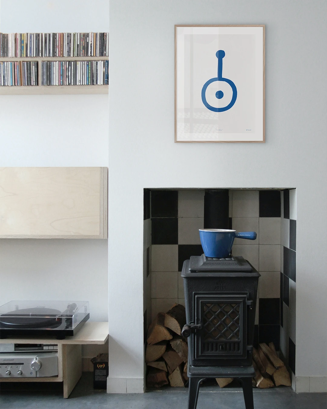 David Band artwork "cookin"on linen, on kitchen wall